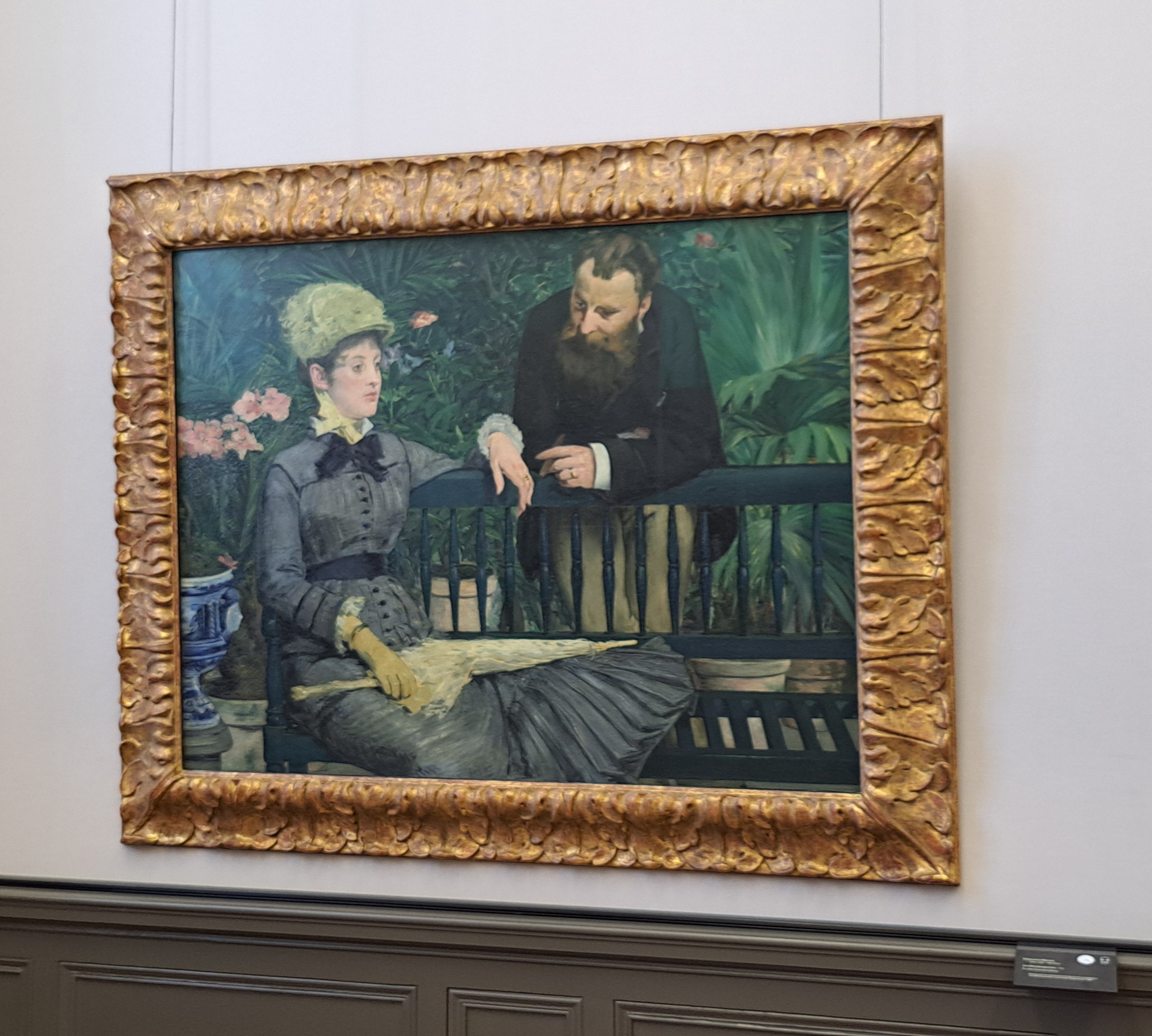 Eduard Manet, Im Gespräch, Paar mit Gartenbank