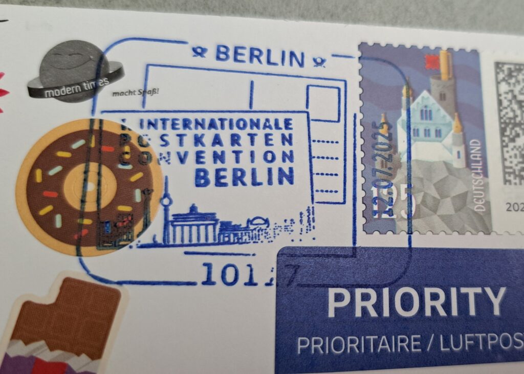Sonderstempel der Internationale Postkarten Convention Berlin auf einer Postkarte